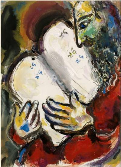 Dit schilderij uit 1966 is van Marc Chagall en heet “de tien geboden”.  