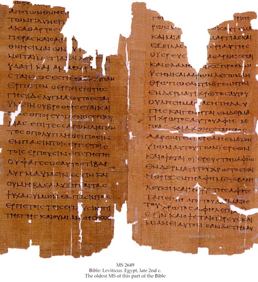 Het oudste fragment uit de Septuaginta. Het fragment komt uit het Bijbelboek Leviticus en stamt uit de 2e eeuw na Christus 