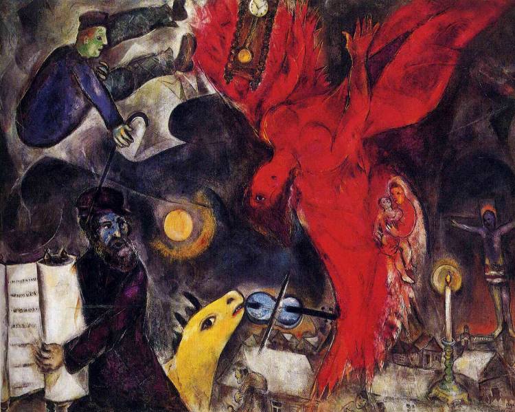 Dit schilderij uit 1947 is van Marc Chagall en heet “de vallende engel”.  